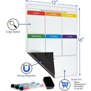 Logo personnalisé Promotionnel Small Efface Board Dry Calendar Magned Sheet Magred Adhesive Magnetic Fridge Blanc White